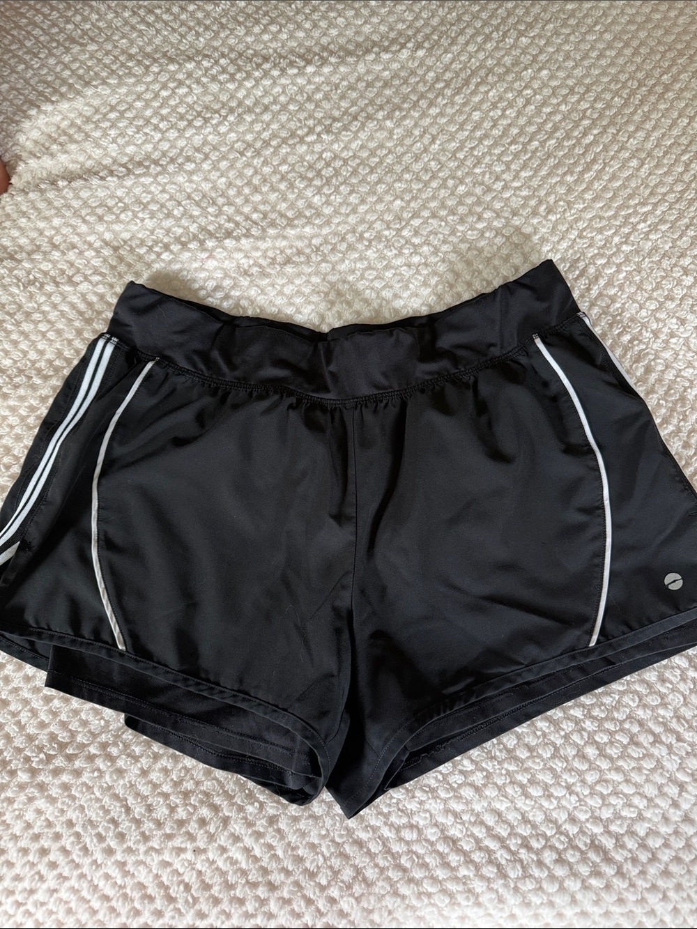 Black Women's Athletic Running Shorts with Contrast Trim